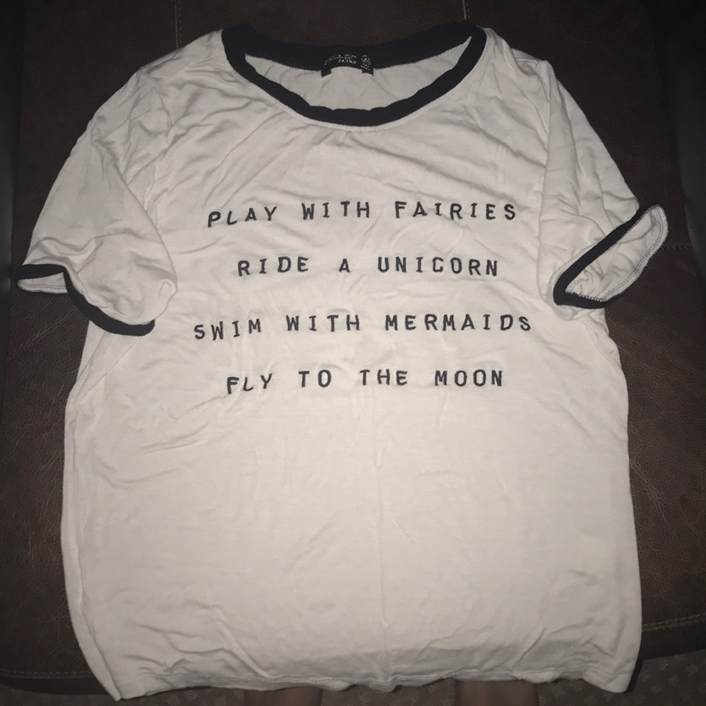 Adorable unicorn mermaid crop top NWOT